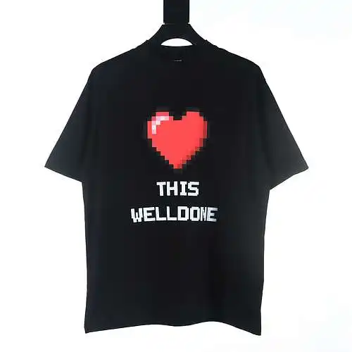 WE11*DONE 24FW pixel love printed short-sleeved T-shirt