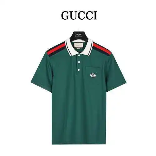 GC/Gucci Red and Blue Web Interlocking Double G Cotton Polo Shirt