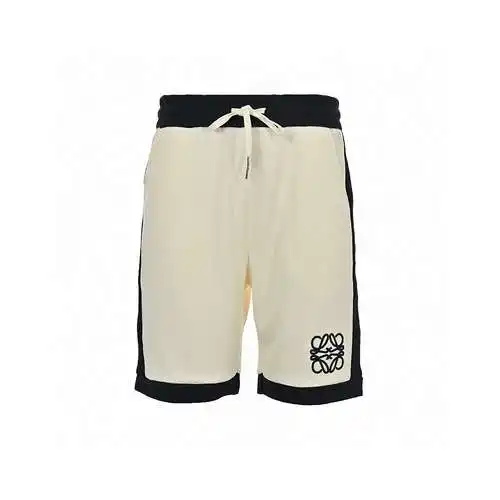 LE/Loewe 24ss embroidered logo color block waffle shorts