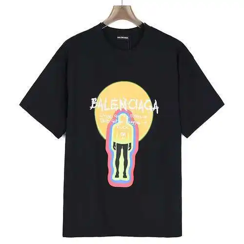 BLCG/Balenciaga 24SS Rainbow Portrait Short Sleeve T-Shirt