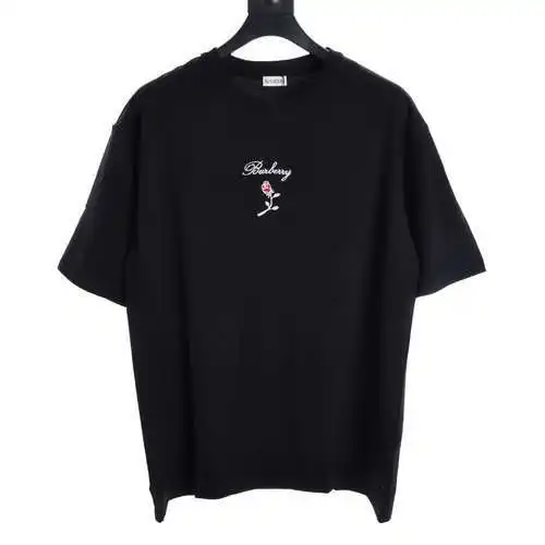 BBR simple and light luxury embroidered rose short-sleeved T-shirt