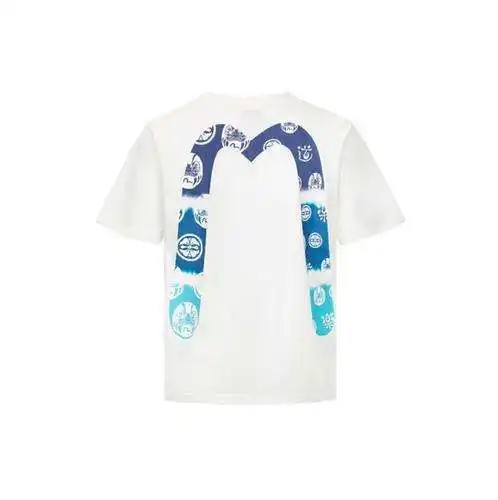 EV*iSU Lucky God blue Daruma big M printed short sleeves