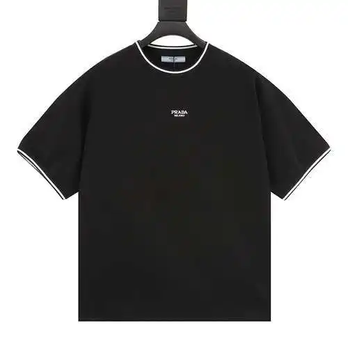 PRD/Prada 24ss embroidered letter logo short sleeves