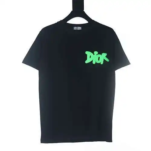 Dior CD towel embroidered lettering short-sleeved T-shirt