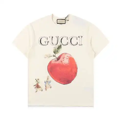 GC Gucci 24ss classic letter logo Apple printed T-shirt!