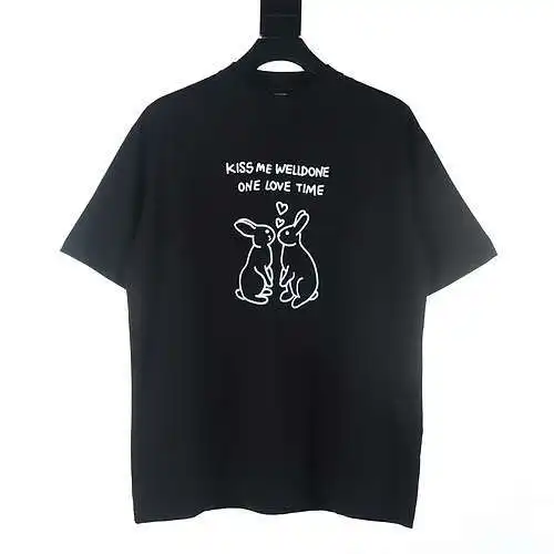 WE11*DONE 24FW Love bunny printed short-sleeved T-shirt