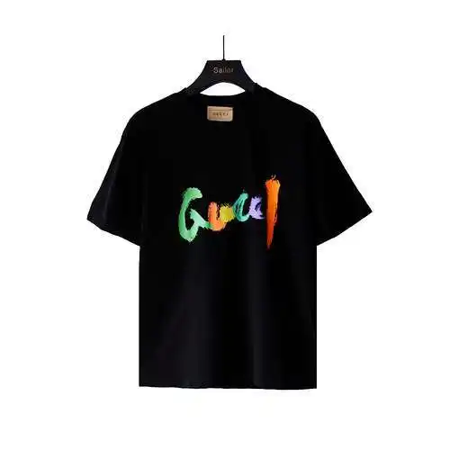 GC Gucci 24ss color graffiti logo printed short sleeves