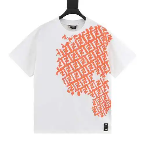 FD/Fendi 24ss double F irregular splash ink printed short-sleeved T-shirt