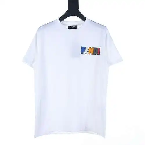 Fendi FD colorful toothbrush embroidered short-sleeved T-shirt