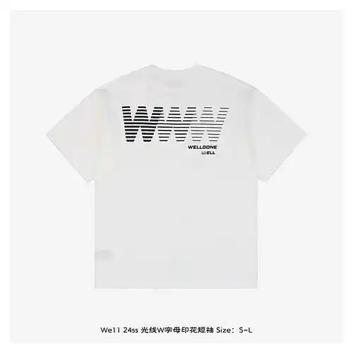 We11 24ss light W letter print short sleeves