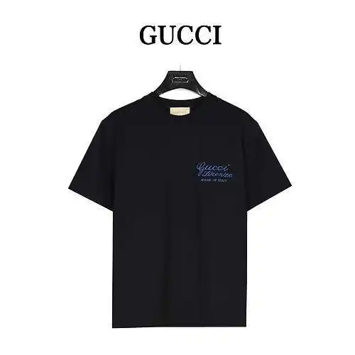 GC Gucci 24ss embroidered front and back short sleeves