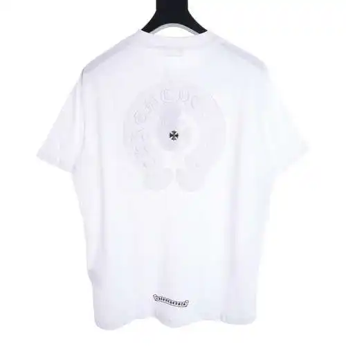 CH embroidered horseshoe Sanskrit short-sleeved T-shirt