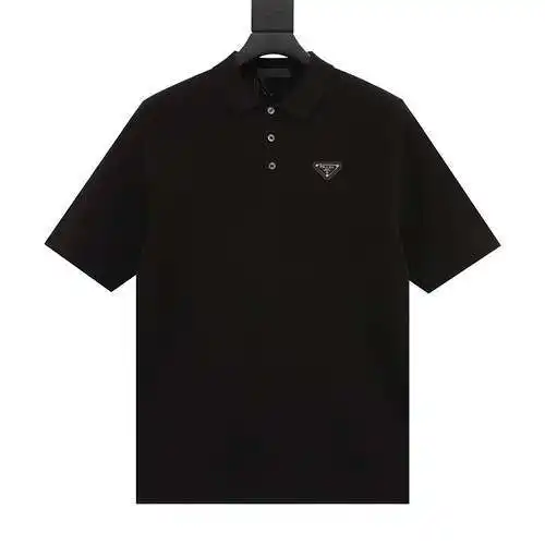 Prada PRD triangle logo short-sleeved polo shirt