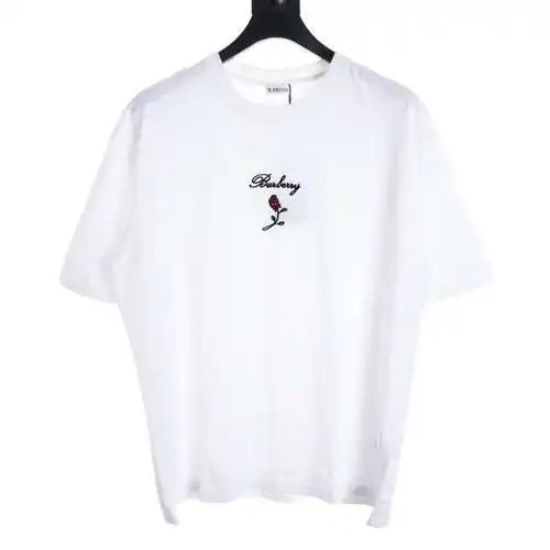 BBR simple and light luxury embroidered rose short-sleeved T-shirt