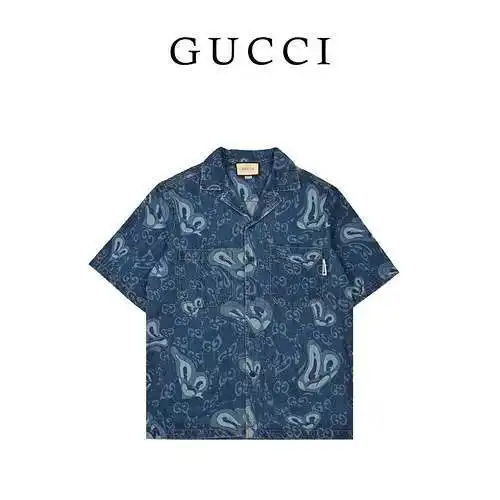 GC Get it co-branded fun graffiti shirt denim short sleeves