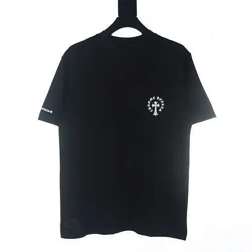 Crow Heart CH cross Sanskrit printed short-sleeved T-shirt