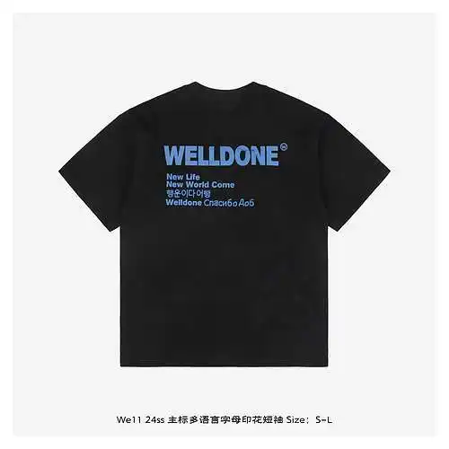 We11 24ss main logo multi-language letter printed short sleeves