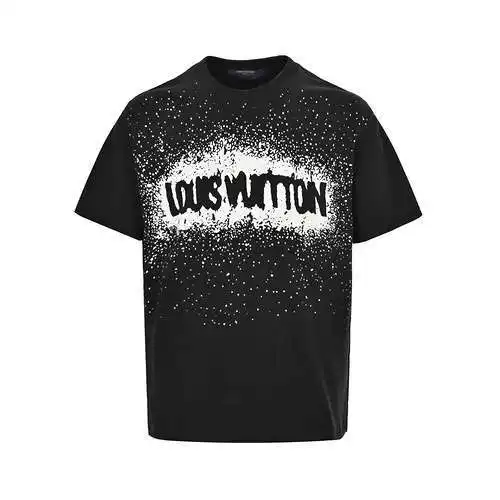 LV/Louis Vuitton splash letter gradient short sleeves
