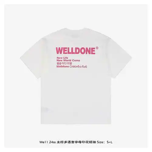 We11 24ss main logo multi-language letter printed short sleeves