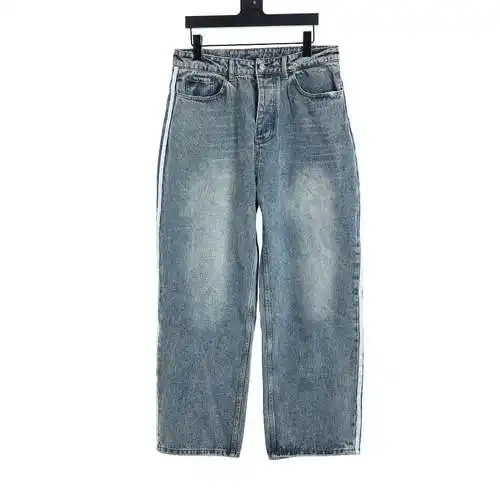 (Top version) Large BLCG & ADS joint three-stripe washed show jeans
