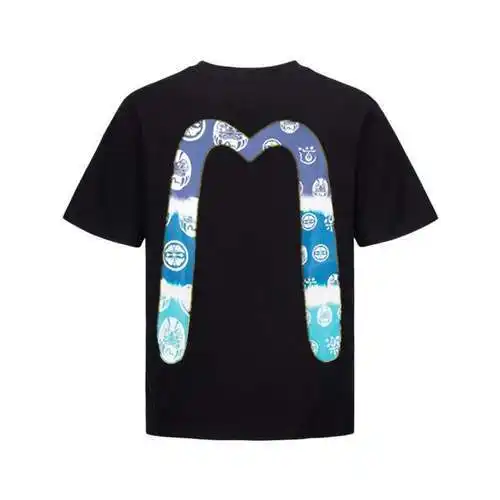 EV*iSU Lucky God blue Daruma big M printed short sleeves