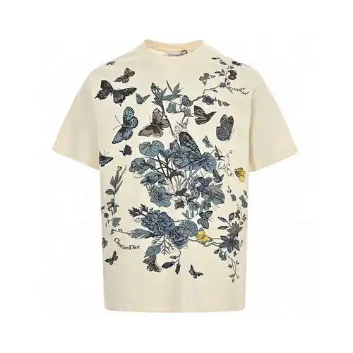 CD/Dior floral butterfly short sleeves