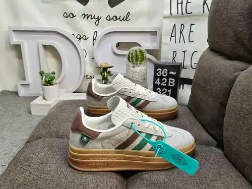 321DAdidas Originals Gazelle Bold W trébol de tres capas suela gruesa zapatillas deportivas retro ve