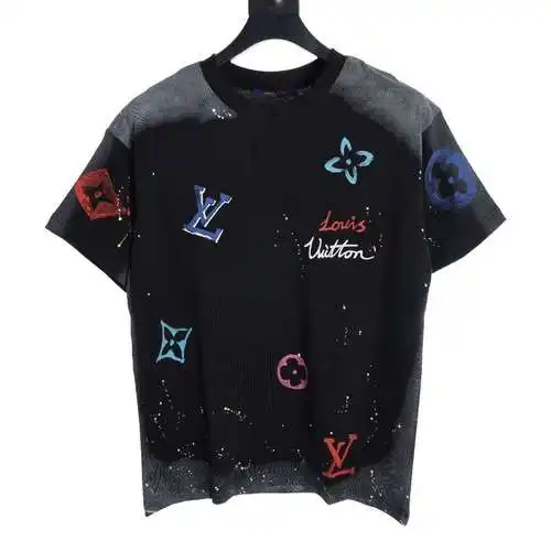 LV watercolor graffiti splash print short sleeves