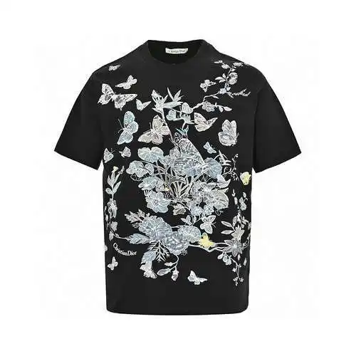CD/Dior floral butterfly short sleeves