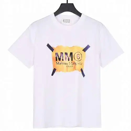 Margiela MM6 style square pattern printed short sleeves