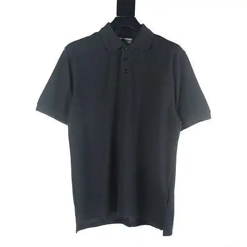 SLP Yves Saint Laurent new piqué cotton blend embroidered short-sleeved polo shirt