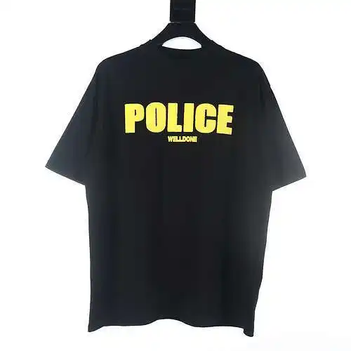 WE11*DONE 24FW yellow letter printed short-sleeved T-shirt