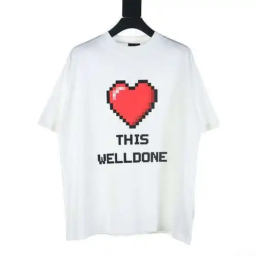 WE11*DONE 24FW pixel love printed short-sleeved T-shirt