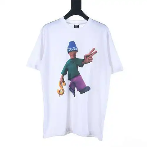 STU*SSY/Stuxi doll printed slogan on the back short-sleeved T-shirt