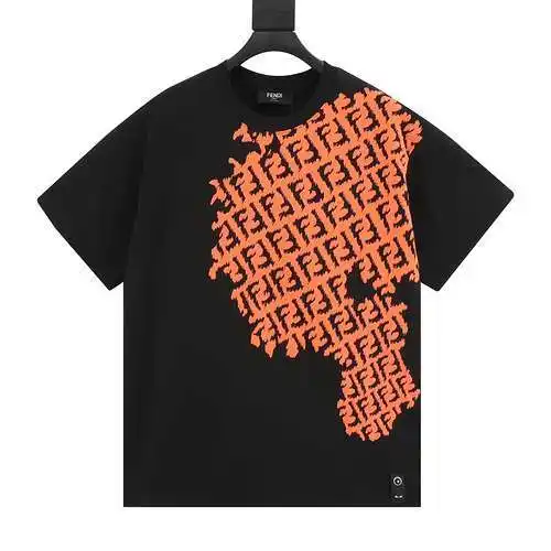 FD/Fendi 24ss double F irregular splash ink printed short-sleeved T-shirt