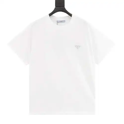 PRD/Prada 24ss metal triangle logo and patch embroidered short-sleeved T-shirt