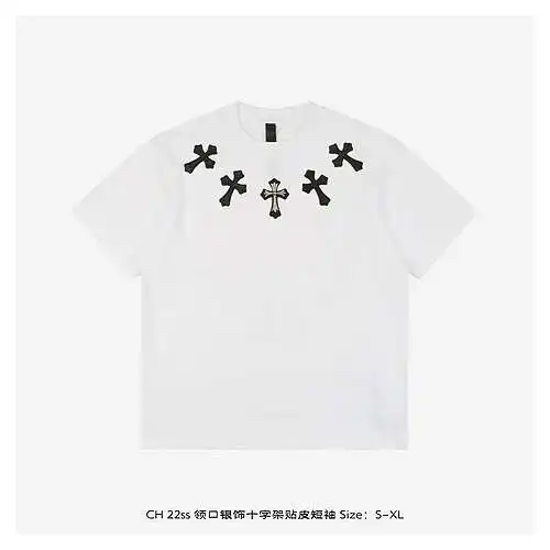 CH 22ss collar silver cross leather short sleeves
