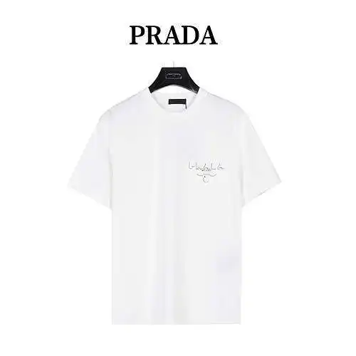 PRD Prada 24ss three-dimensional relief printed short sleeves
