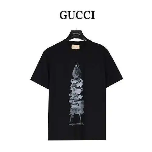 GC Gucci 24ss prop stack printed short sleeves