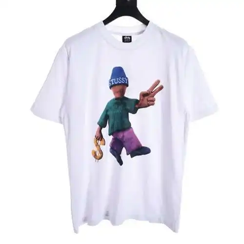 STU*SSY/Stuxi doll printed slogan on the back short-sleeved T-shirt
