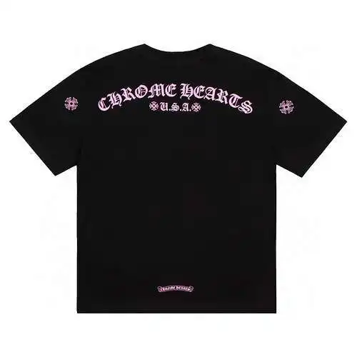 CH Crow Heart Pink Sanskrit Printed Short Sleeves