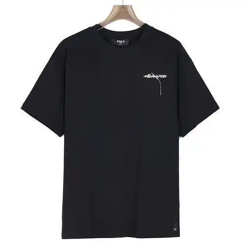 FD/Fendi 24ss embroidery needle embroidery round neck short sleeves