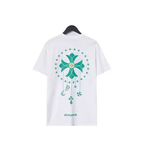 CH Crow Heart Sanskrit Cross Print Short Sleeves