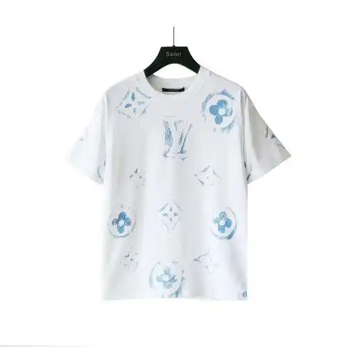 LV/Louis Vuitton graffiti printed short-sleeved T-shirt