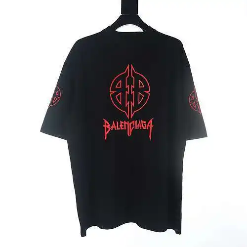 Balenciaga BLCG double B hetero cracked letter short-sleeved T-shirt