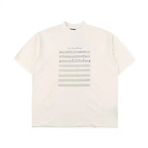 Balenciaga BLCG 24SS note washed hole short-sleeved T-shirt