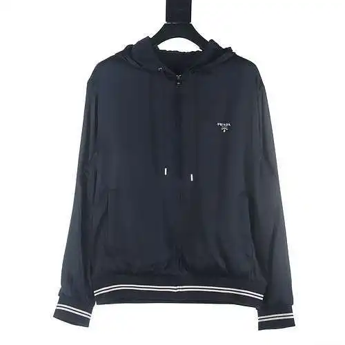 Prada PRD 24SS mulberry silk webbing hem hooded jacket