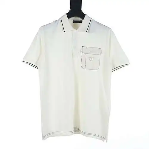 Prada PRD chest pocket triangle logo short-sleeved polo shirt