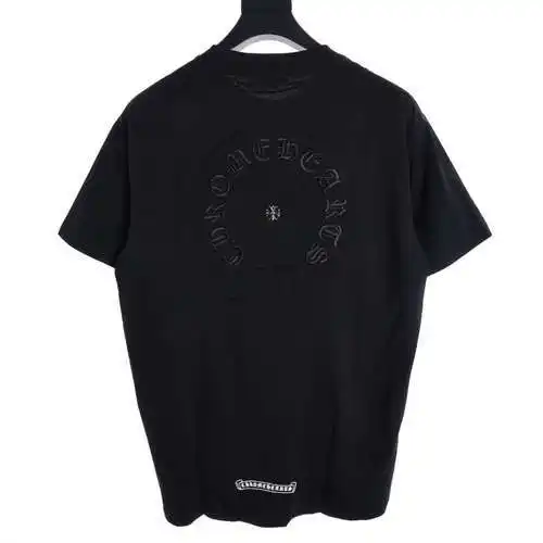 CH embroidered horseshoe Sanskrit short-sleeved T-shirt