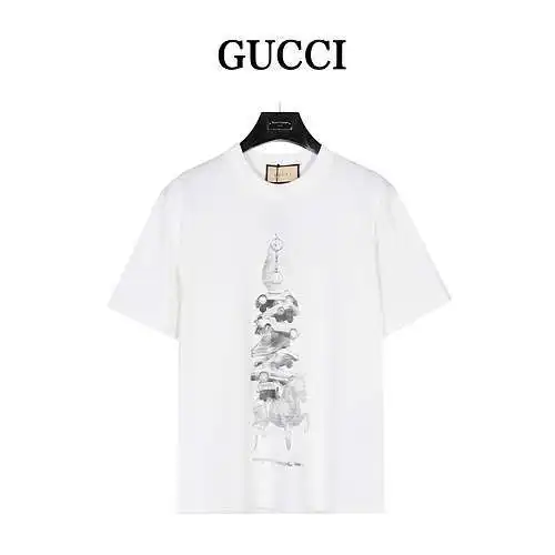 GC Gucci 24ss prop stack printed short sleeves